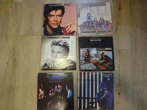 Lot of 6 vinyl record albums David Bowie, Crosby Stills and Nash