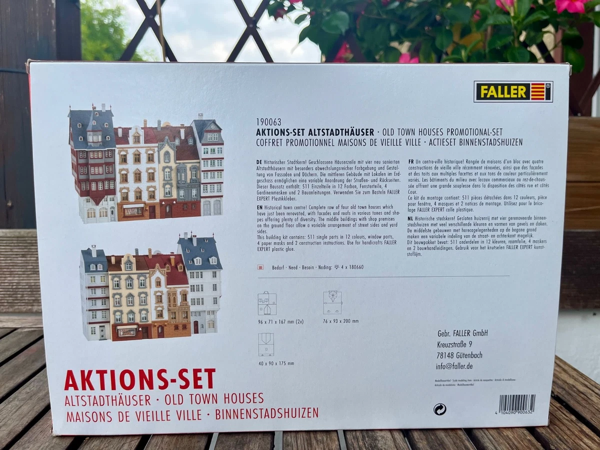 Faller H0 190063 Aktions Set Altstadthäuser 4 Gebäude Häuserzeile Stadt