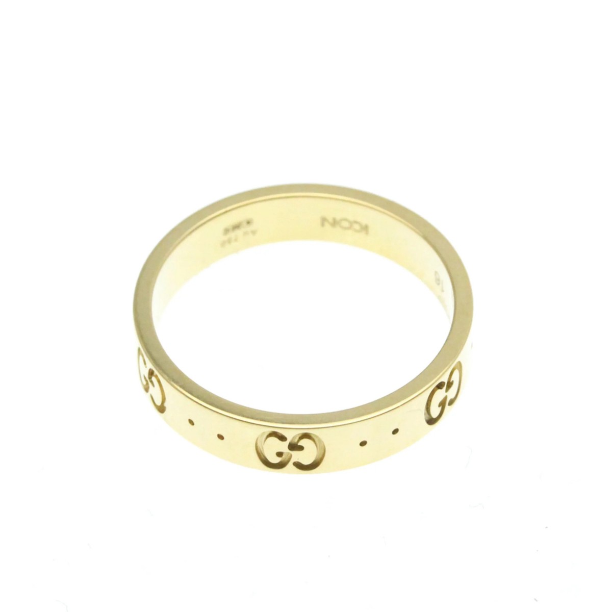 18Kゴールド デザインリング✴︎used ✴︎ Gucci Icon Yellow Gold (18K) Fashion No Stone Band Ring Gold