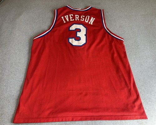 Maglia Vintage Philadelphia 76ers Allen Iverson #3 Reebok Hardwood Classics 2XL - Foto 8 di 23