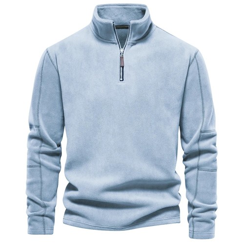 Men’s Winter Fleece Quarter Zip Sweatshirt | Soft Warm Pullover Casual Jumper - Picture 10 of 13