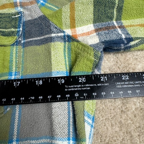 Camicia uomo Abercrombie and Fitch a quadri in flanella con bottoni vestibilità muscolare grande verde - Foto 3 di 6