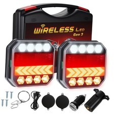Wireless Trailer Lights Magnetic, Rechargeable LED Tow Lights with 7 pin plug