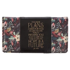 Premium Vegan Leather Scripture Checkbook Cover for Women: Hope & a Future