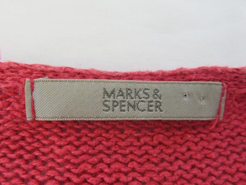 M&S PRETTY BERRY COLOUR 45% COTTON 55% LINEN OPEN TIE FRONT OPEN CARDIGAN UK 14 - Picture 5 of 17