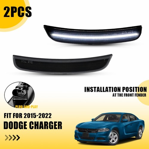 For AUXITO Charger Dodge Front 15-22 LED Fender Side Marker Signal Light Lamp 2X