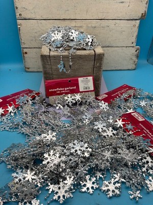 Merry Brite Snowflake Garlad, NOS, 5 pks, 18' each