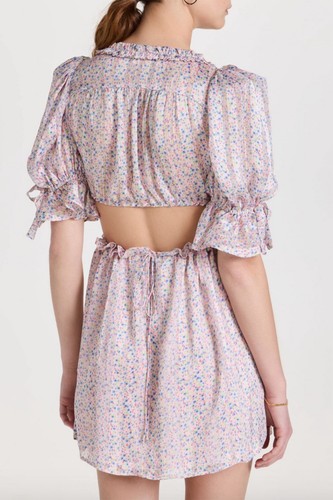 For Love & Lemons Phoebe Cutout Mini Puffärmel Blumen Kleid - Bild 9 von 10