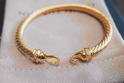 DAVlDYurman18*K&Gold twisted&cable*Diamondbracelet