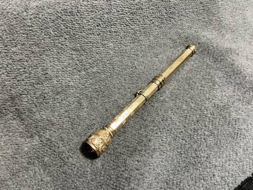 Antique T BAR Gold Filled Jeweled Top Mechanical Pencil - Picture 2 of 5
