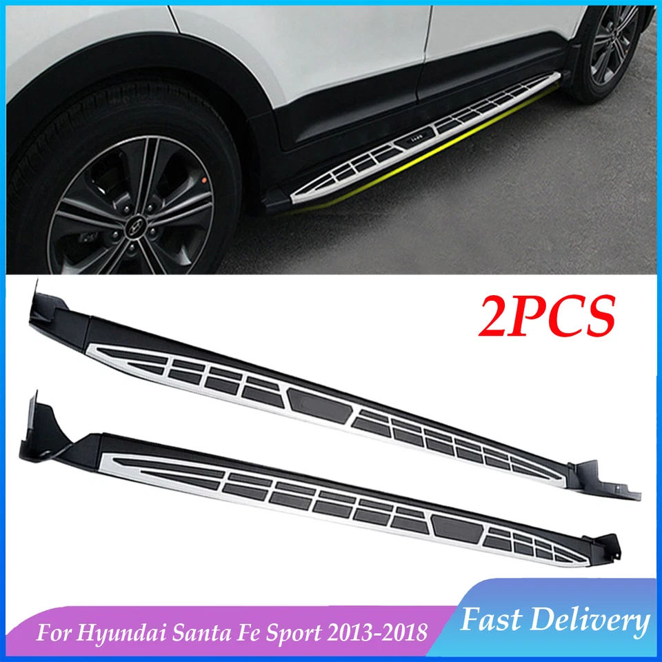 NUEVA 2 PIEZAS estribo para Hyundai Santa Fe Sport 2013-2018 escalón lateral barra Nerf Foto 2 de 4
