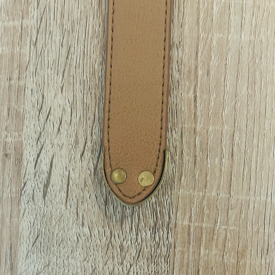 VEGAN LEATHER BOHO STYLE BELT BROWN SIZE SMALL METAL BUCKLE AND TIP - image 4 of 4