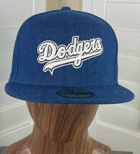 New Era 59Fifty MLB Los Angeles Dodgers Denim 1980 All Star Patch Fitted Size 7 - Picture 2 of 6