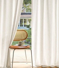 MIULEE Back Tab Cream Beige Curtains 52x 92 Inch Long 2 Panels Set - New