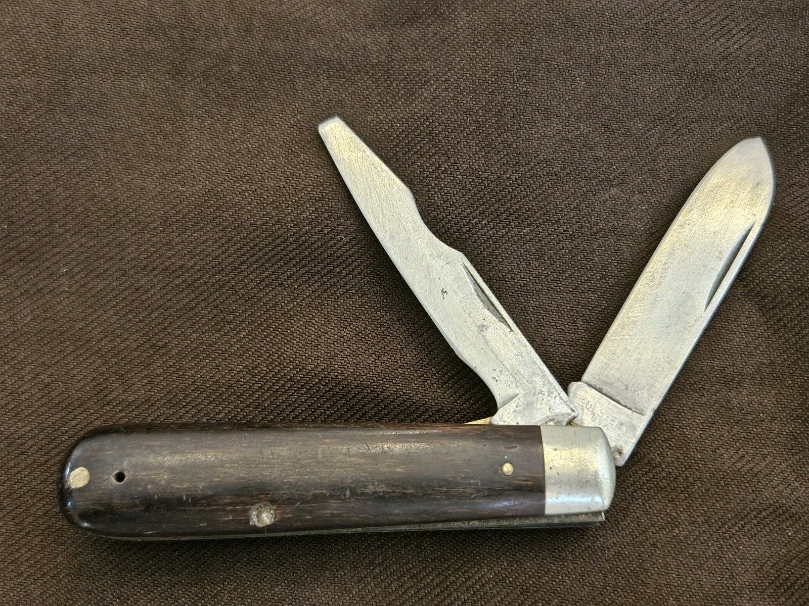 Vintage WWII ULSTER TL-29 ELECTRICIANS KNIFE COCOBOLA WOOD HANDLES MILITARY CORP