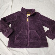 Mini Boden Fuzzy Cozy Fleece Jacket Purple Kids 7 - 8 Years Full Zip 