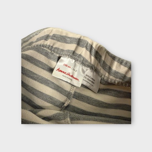 Hanna Andersson Owl Knee Gray Stripe Thick Leggings - Picture 3 of 4