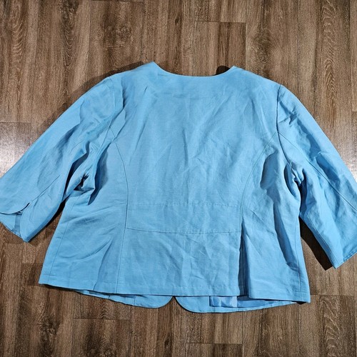 RUBY RD Jacket Womens 24W Blue Button Up Long Sleeve Pockets - Picture 8 of 8