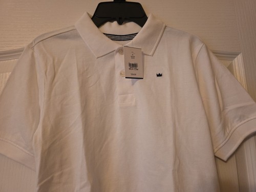 Crown & Ivy Kids Boys Short Sleeve Polo *Medium * NWT White - Picture 2 of 3