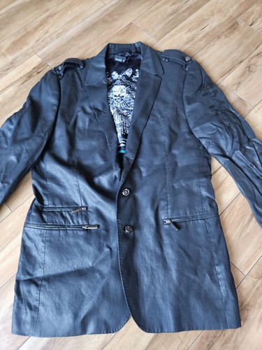 Affliction Black Premium Blazer Mens M Black Button Long Sleeve - Picture 2 of 10