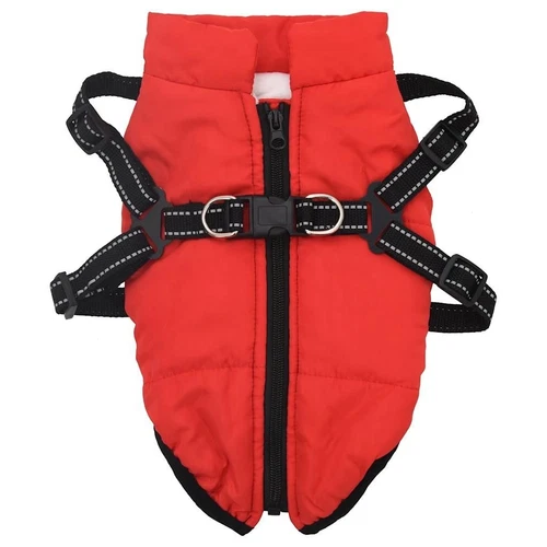 vidaXL Dog Coat with Harness Waterproof Reflective Red 2XL - Picture 2 of 5