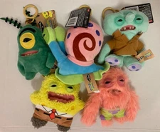 Zuru Fuggler x Spongebob Squarepants Keychain Plush Bag Clip On 5” Set Of 5 NWT