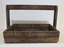 Vintage wooden tool carrier caddy tote farmhouse country Primitive Style Decor