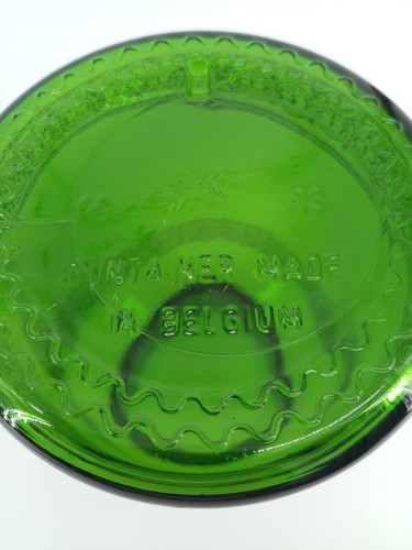 Barattolo farmacia vintage verde belga ArtGlass con coperchio a bolla e accenti oro - Foto 11 di 11