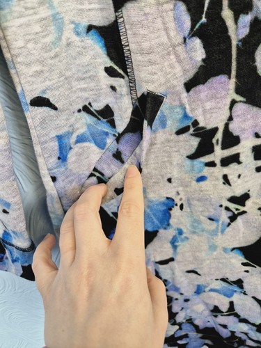 Wrap London Jersey Dress Size 8 Linen Cotton Blend Floral Blue Black - Picture 10 of 11