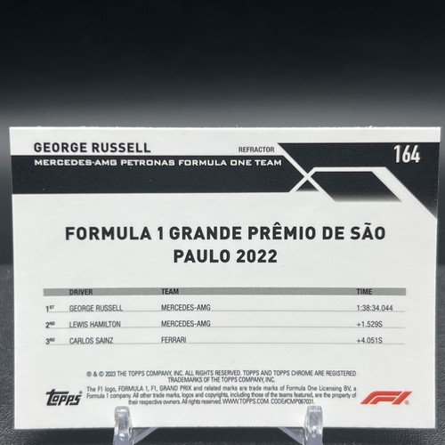 George Russell 164 Refractor 2023 Chrome Topps F1 Card - Picture 2 of 2