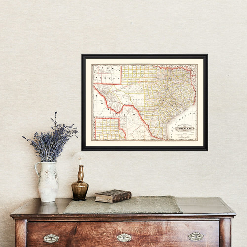 Old Map of Texas 1882 - Vintage Texas Art - Picture 4 of 29