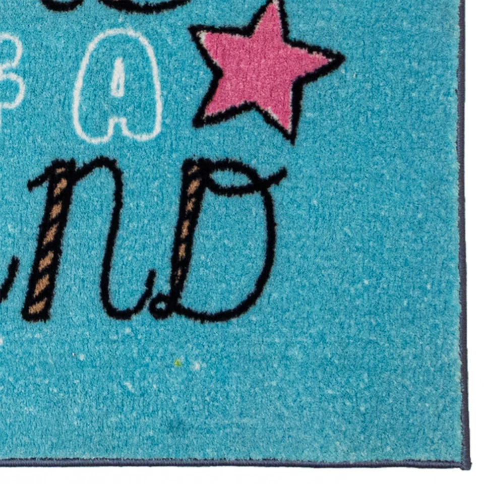 Alfombra juvenil antideslizante de felpa azul inspiradora única en su clase 3x5 Foto 2 de 4