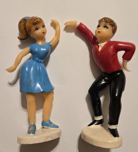 Vintage Wilton Tortenaufleger 3,5" Junge Mädchen Tanzen Teenager Hongkong T24