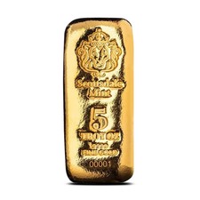 5 oz Scottsdale Mint Cast Gold Bar (New) 4470.72 per troy oz