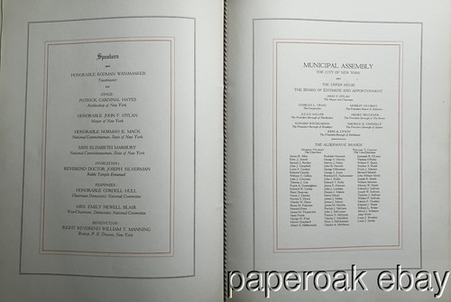 1924 Menu & Program For Delegates to Democratic National Convention New York - Picture 4 of 5