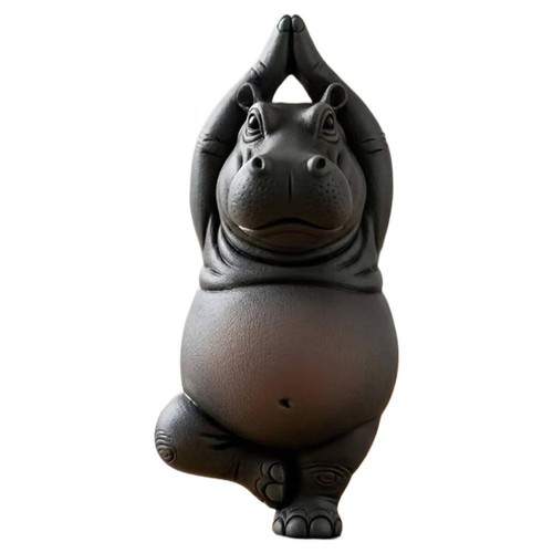 Kreative Yoga Nilpferd Statue, umweltfreundliches Material, Urlaub XMYH; - Bild 2 von 27