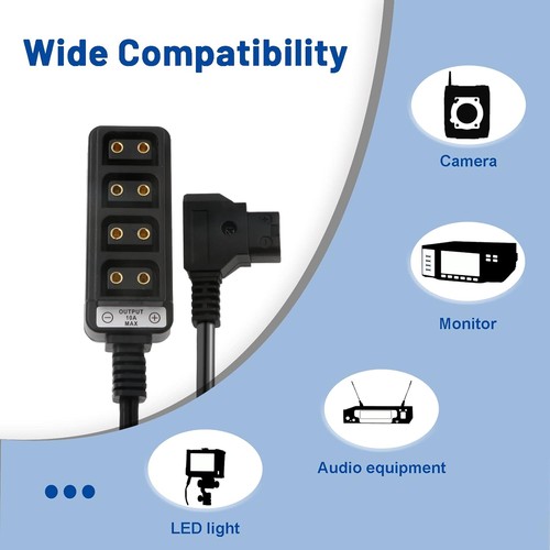DTap Splitter Male to 4 Dtap Female Coiled Cable for ARRI RED Cameras Tilta Fast - Picture 6 of 10