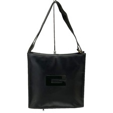 Gucci One Shoulder Bag G Logo Big Leather Formal Black Women'S