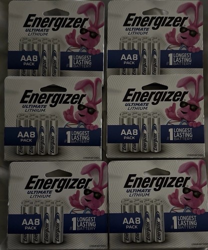 Lot of 48 AA Energizer Ultimate Lithium  6 ct. 8 Pcs — 48 total..NEW PACKAGE!!!  - Picture 1 of 2