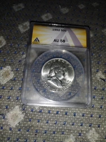 1952 Franklin Half Dollar Anacs Graded Au58