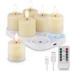 6 Rechargeable Flameless Votive Candles with Timer for Home Decor, Led Faux B...
