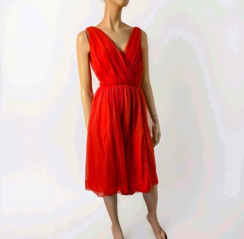 Vestido De Colección Años 50/60 La Gaye Parisienne Rojo Tul Nylon Fiesta Baile de graduación Se Ajusta a S-M - Imagen 2 de 13