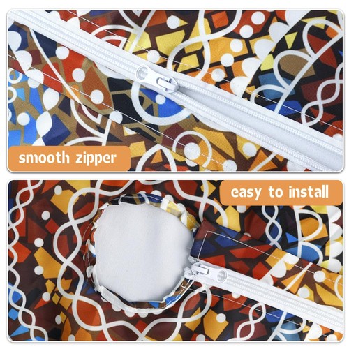 Outdoor Tablecloth with Umbrella Hole Waterproof Round Fitted Tablecloth with... - Picture 3 of 7