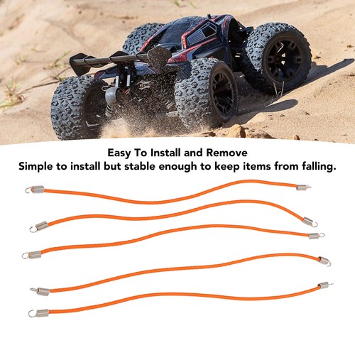(Orange)5pcs 1/8 1/10 Scale Car Toy 5.9in Elastic Roof Rope Universal Reali DM - Picture 11 of 12