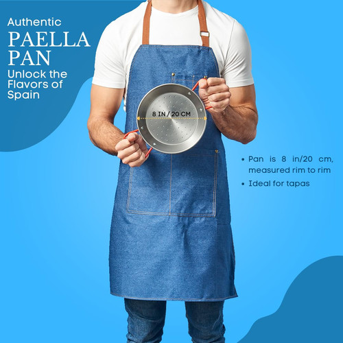 8-Inch Carbon Steel Paella Pan, 20cm - Picture 6 of 9
