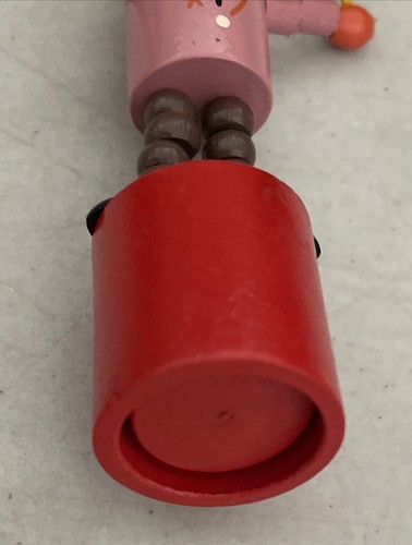 Vintage Halloween Wooden Jack O Lantern w/ Star Magic Wand Thumb Push Button Toy - Picture 6 of 6