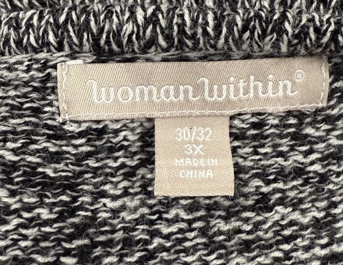 Woman Within Christmas Cats Sweater Plus 3X 30/32W Charcoal Gray Knit Cat Lady - Picture 7 of 10