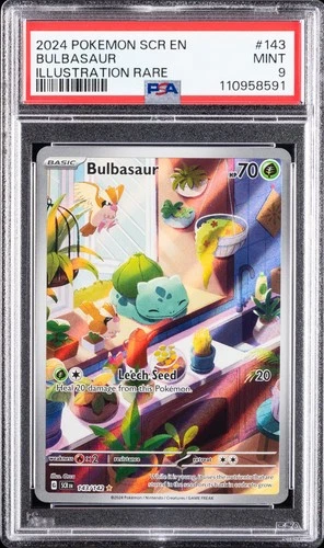 2024 POKEMON SCR EN-STELLAR CROWN ILLUSTRATION RARE #143 BULBASAUR PSA 9