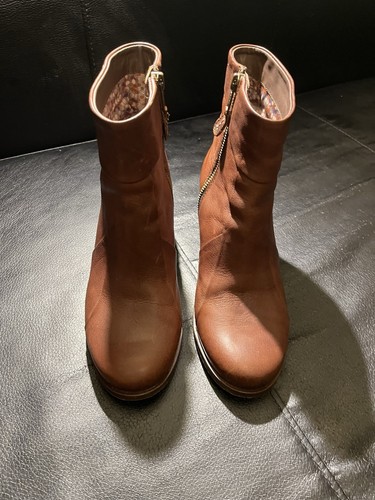 Camper Womens Brown Leather Mid Heel Ankle Boots Zip UK 6 EU 39 - Imagen 3 de 14