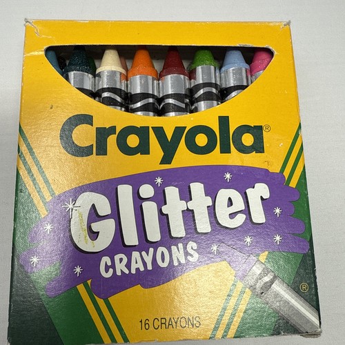 Vintage 1994 Binney & Smith Crayola Glitter Crayons 16 Count Sparkle Art Supply - Picture 2 of 3